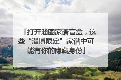 打开淄图家谱盲盒，这些“淄博限定”家谱中可能有你的隐藏身份