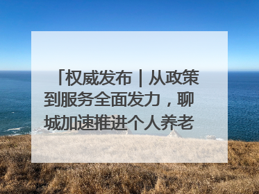 权威发布｜从政策到服务全面发力，聊城加速推进个人养老金制度落地