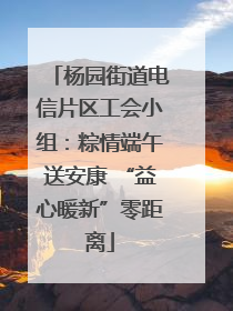 杨园街道电信片区工会小组：粽情端午送安康 “益心暖新”零距离