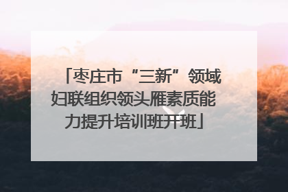 枣庄市“三新”领域妇联组织领头雁素质能力提升培训班开班