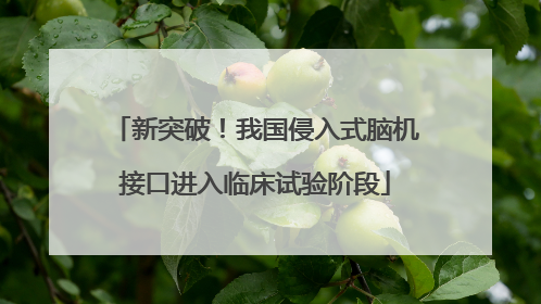 新突破！我国侵入式脑机接口进入临床试验阶段