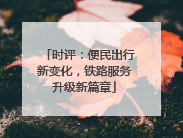 时评：便民出行新变化，铁路服务升级新篇章