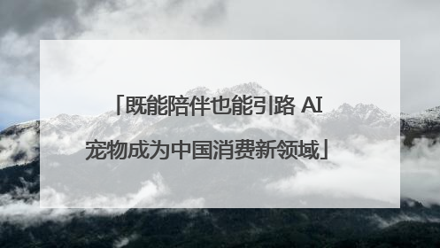 既能陪伴也能引路 AI宠物成为中国消费新领域