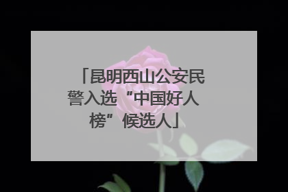 昆明西山公安民警入选“中国好人榜”候选人