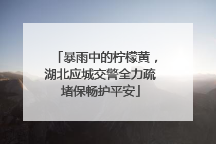 暴雨中的柠檬黄，湖北应城交警全力疏堵保畅护平安