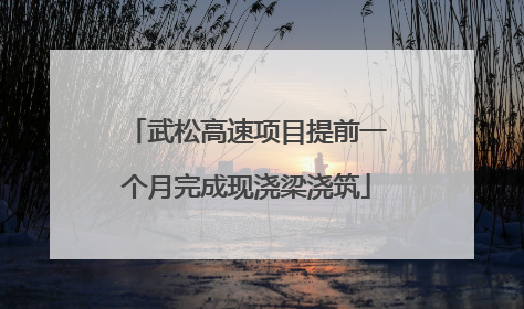武松高速项目提前一个月完成现浇梁浇筑