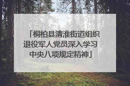 桐柏县清淮街道组织退役军人党员深入学习中央八项规定精神
