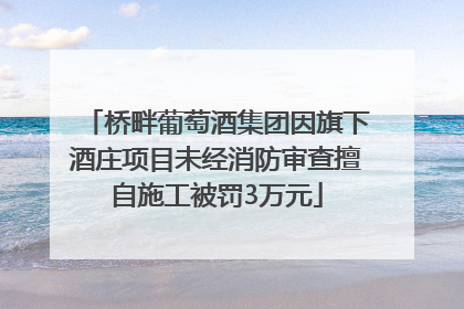 桥畔葡萄酒集团因旗下酒庄项目未经消防审查擅自施工被罚3万元