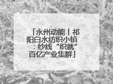 永州动能丨祁阳白水纺织小镇：纱线“织就”百亿产业集群