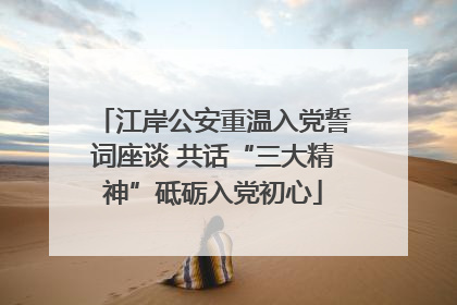 江岸公安重温入党誓词座谈 共话“三大精神”砥砺入党初心