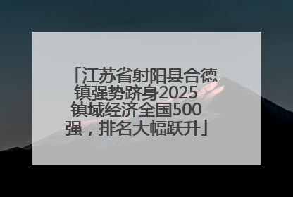 江苏省射阳县合德镇强势跻身2025镇域经济全国500强，排名大幅跃升
