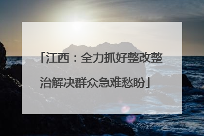 江西：全力抓好整改整治解决群众急难愁盼