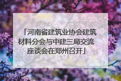 河南省建筑业协会建筑材料分会与中建三局交流座谈会在郑州召开