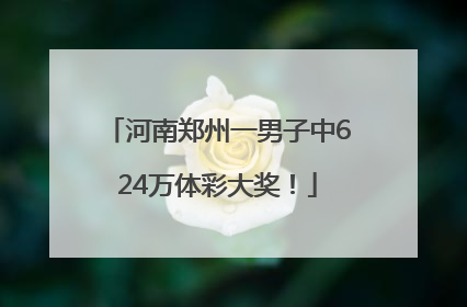 河南郑州一男子中624万体彩大奖！