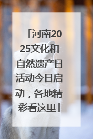 河南2025文化和自然遗产日活动今日启动，各地精彩看这里