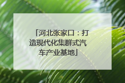 河北张家口：打造现代化集群式汽车产业基地