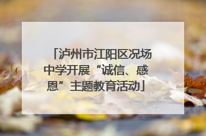 泸州市江阳区况场中学开展“诚信、感恩”主题教育活动