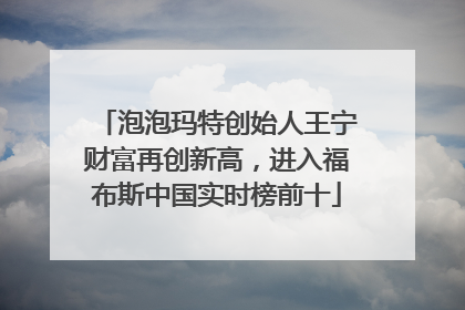 泡泡玛特创始人王宁财富再创新高，进入福布斯中国实时榜前十