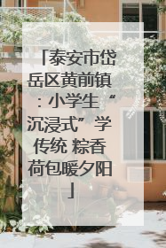 泰安市岱岳区黄前镇：小学生“沉浸式”学传统 粽香荷包暖夕阳