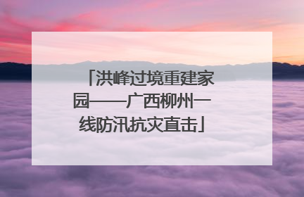 洪峰过境重建家园——广西柳州一线防汛抗灾直击