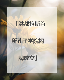 洪都拉斯首所孔子学院揭牌成立