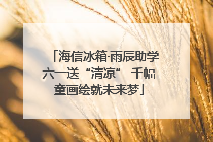 海信冰箱·雨辰助学六一送“清凉” 千幅童画绘就未来梦