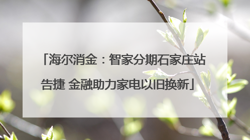 海尔消金：智家分期石家庄站告捷 金融助力家电以旧换新