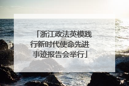浙江政法英模践行新时代使命先进事迹报告会举行