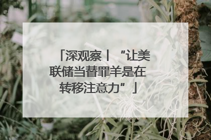 深观察丨“让美联储当替罪羊是在转移注意力”