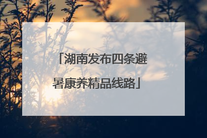 湖南发布四条避暑康养精品线路