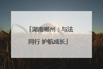 湖南郴州：与法同行 护航成长