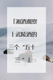 湘酒观察丨武陵酒的三个“五十三 ”