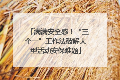 满满安全感！“三个一”工作法破解大型活动安保难题