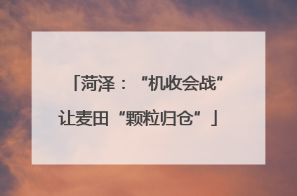 菏泽：“机收会战”让麦田“颗粒归仓”