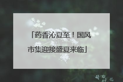 药香沁夏至！国风市集迎接盛夏来临