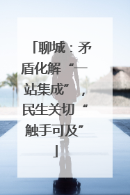 聊城：矛盾化解“一站集成”，民生关切“触手可及”