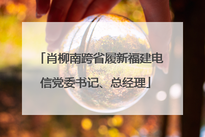 肖柳南跨省履新福建电信党委书记、总经理