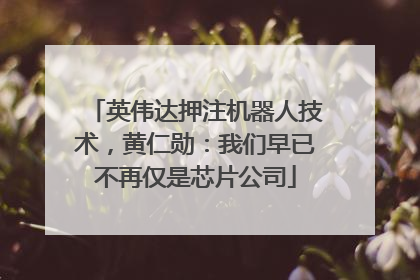英伟达押注机器人技术，黄仁勋：我们早已不再仅是芯片公司