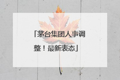 茅台集团人事调整！最新表态