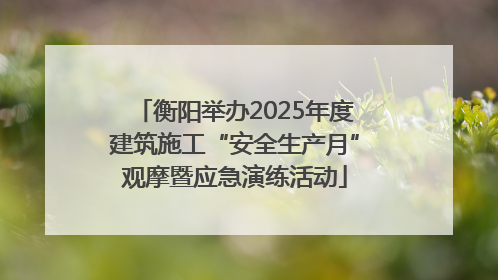 衡阳举办2025年度建筑施工“安全生产月”观摩暨应急演练活动