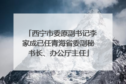 西宁市委原副书记李家成已任青海省委副秘书长、办公厅主任