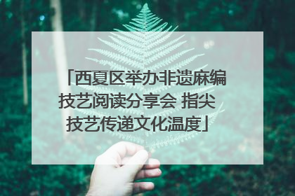 西夏区举办非遗麻编技艺阅读分享会 指尖技艺传递文化温度