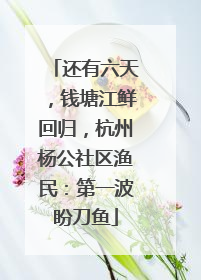 还有六天，钱塘江鲜回归，杭州杨公社区渔民：第一波盼刀鱼