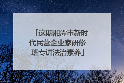 这期湘潭市新时代民营企业家研修班专讲法治素养