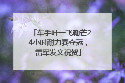 车手叶一飞勒芒24小时耐力赛夺冠，雷军发文祝贺