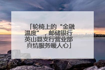 轮椅上的“金融温度”，邮储银行英山县支行营业部真情服务暖人心
