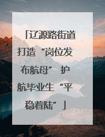 辽源路街道打造“岗位发布航母” 护航毕业生“平稳着陆”