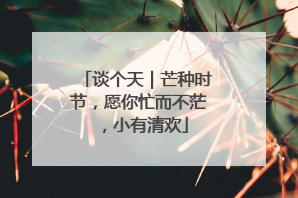 谈个天｜芒种时节，愿你忙而不茫，小有清欢