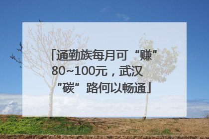 通勤族每月可“赚”80~100元，武汉“碳”路何以畅通