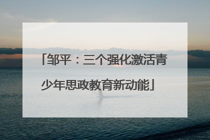 邹平：三个强化激活青少年思政教育新动能